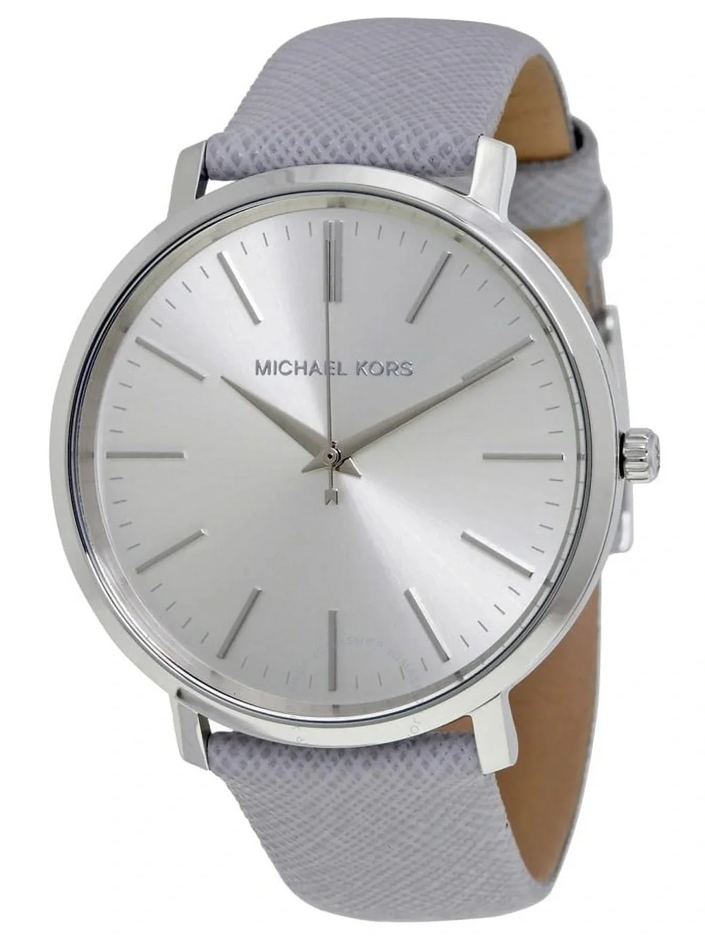 Michael Kors Silver Dial with Leather Strap Watch